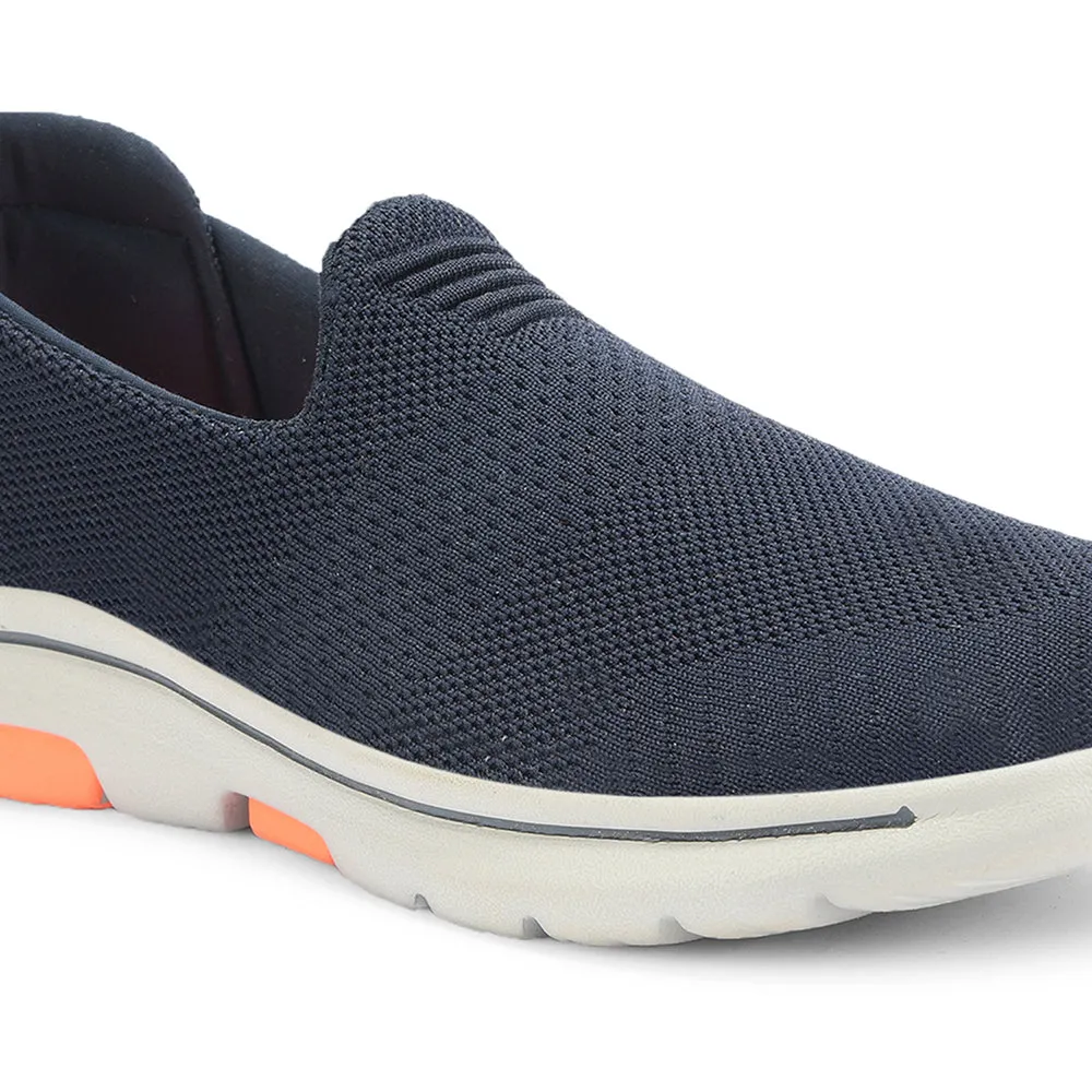 Dynamic Intelliknit Training Shoes Leap7x Navy Blue Sports Non Lacing Walking Shoes For Men RW-08 By Liberty