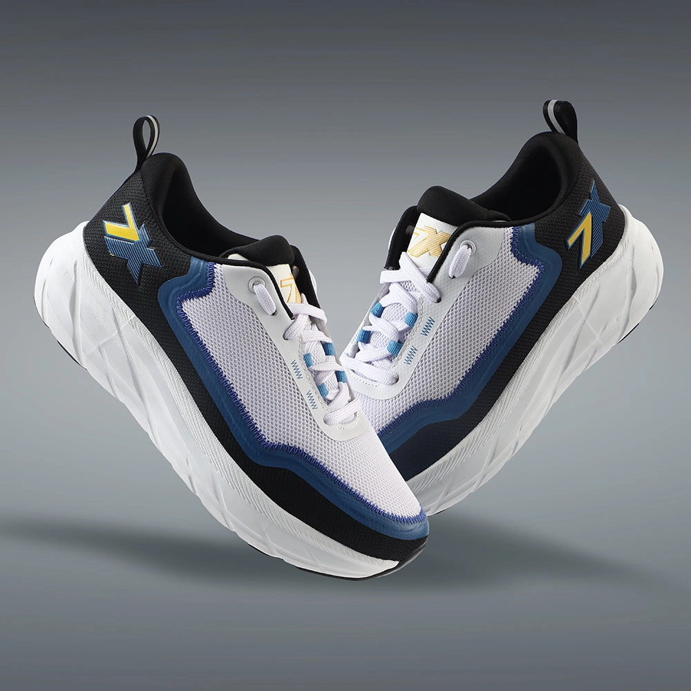 Leap7x White Sports Lacing Running Shoes For Men ROBUST-3E By Liberty Zumba Training Shoes