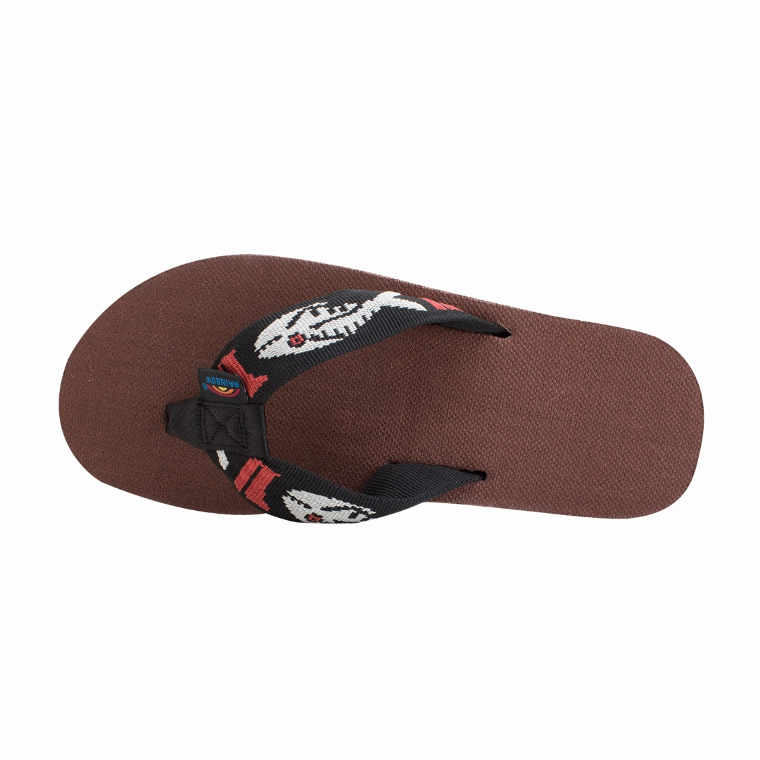 Meet Walk Block Walk RAINBOW 301AHPFSM/BRSV HEMP FISH PATTERN STRAP MN'S (Medium) Brown Silver Nylon Strap Sandals