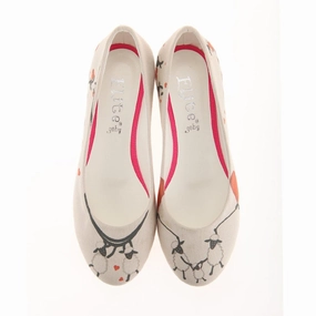 Skin Soft Shock Resistant Sheep Love Ballerinas Shoes 1119