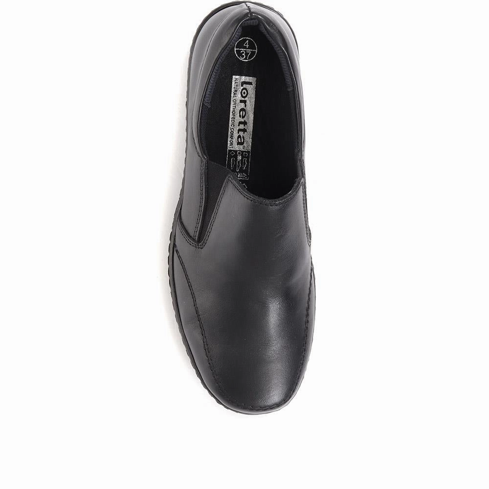 Leather Slip-On Shoes - HAK36009 / 322 927 - Black Vinyl High Heels
