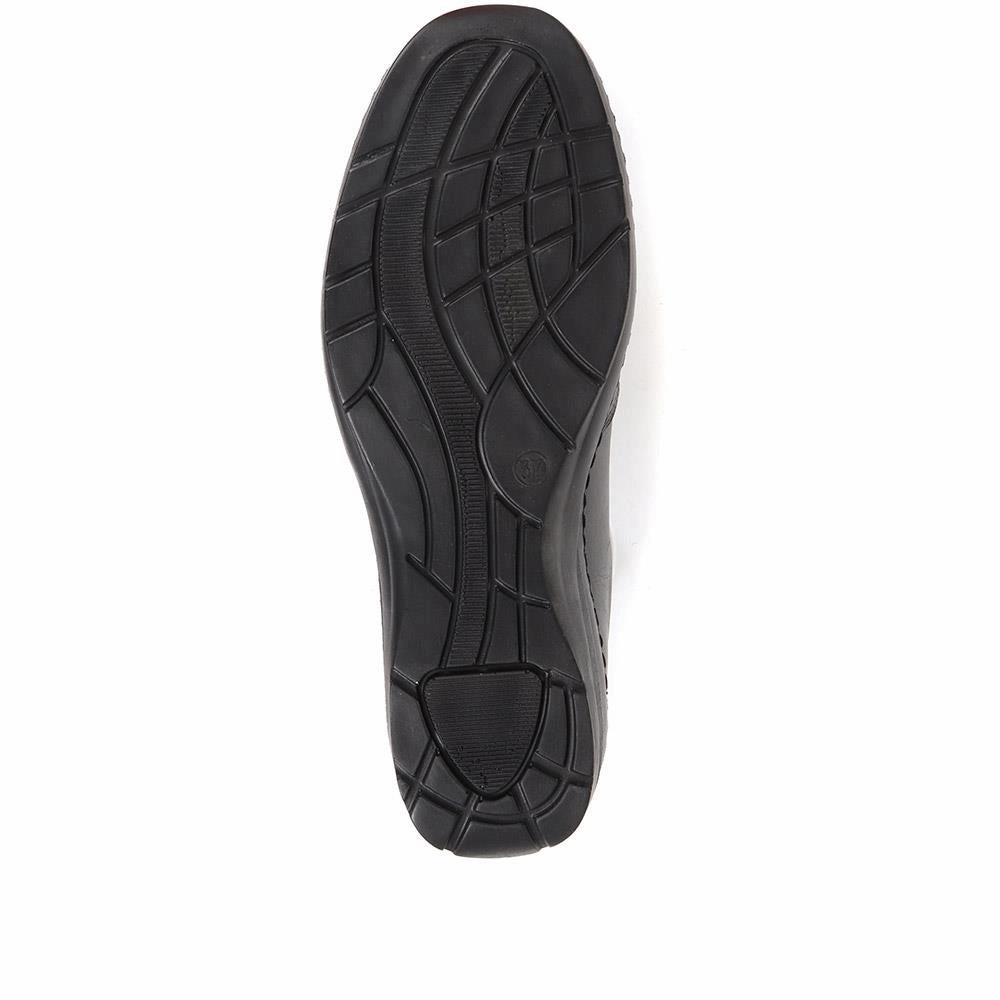 High Heels Diy Leather Slip-On Shoes - HAK36009 / 322 927 - Black