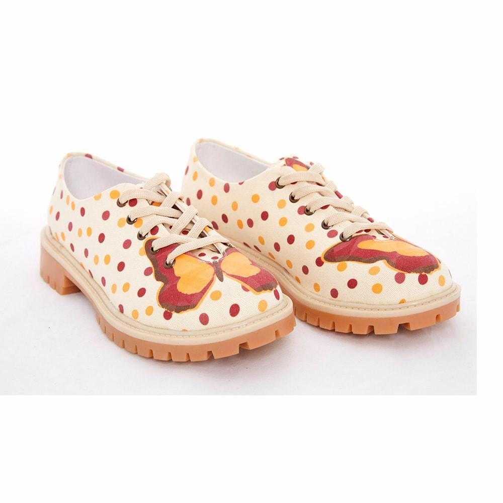 Vintage Mood Hero Mode Butterfly and Dots Oxford Shoes TMK5503