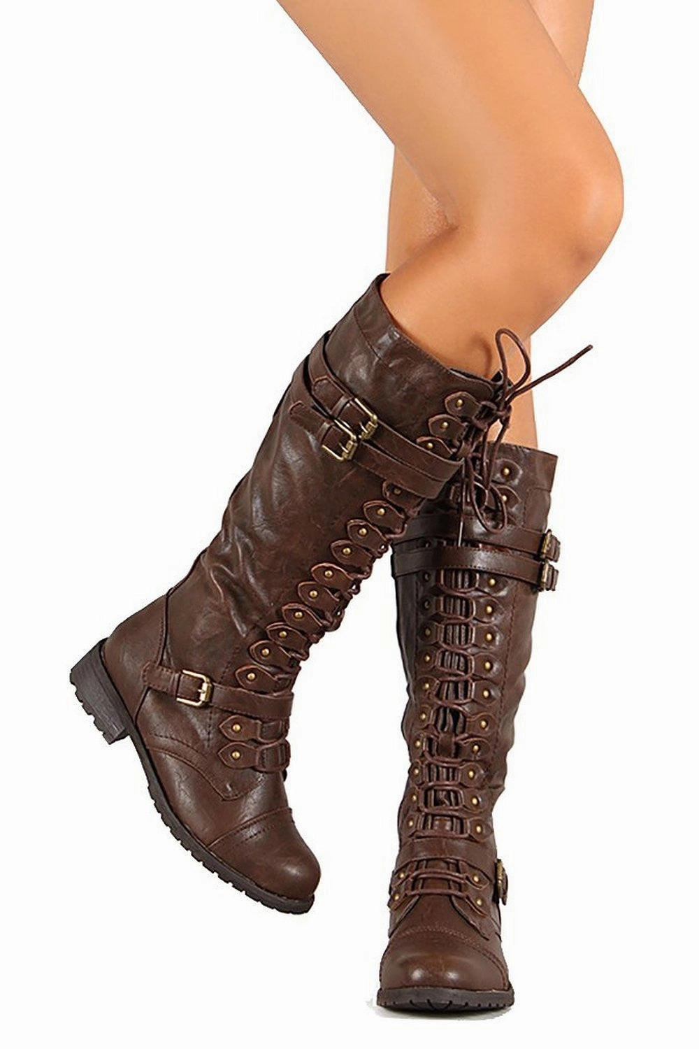 Adidas Predator League Shoes Leatherette Triple Buckle Lace Up Knee High Boot