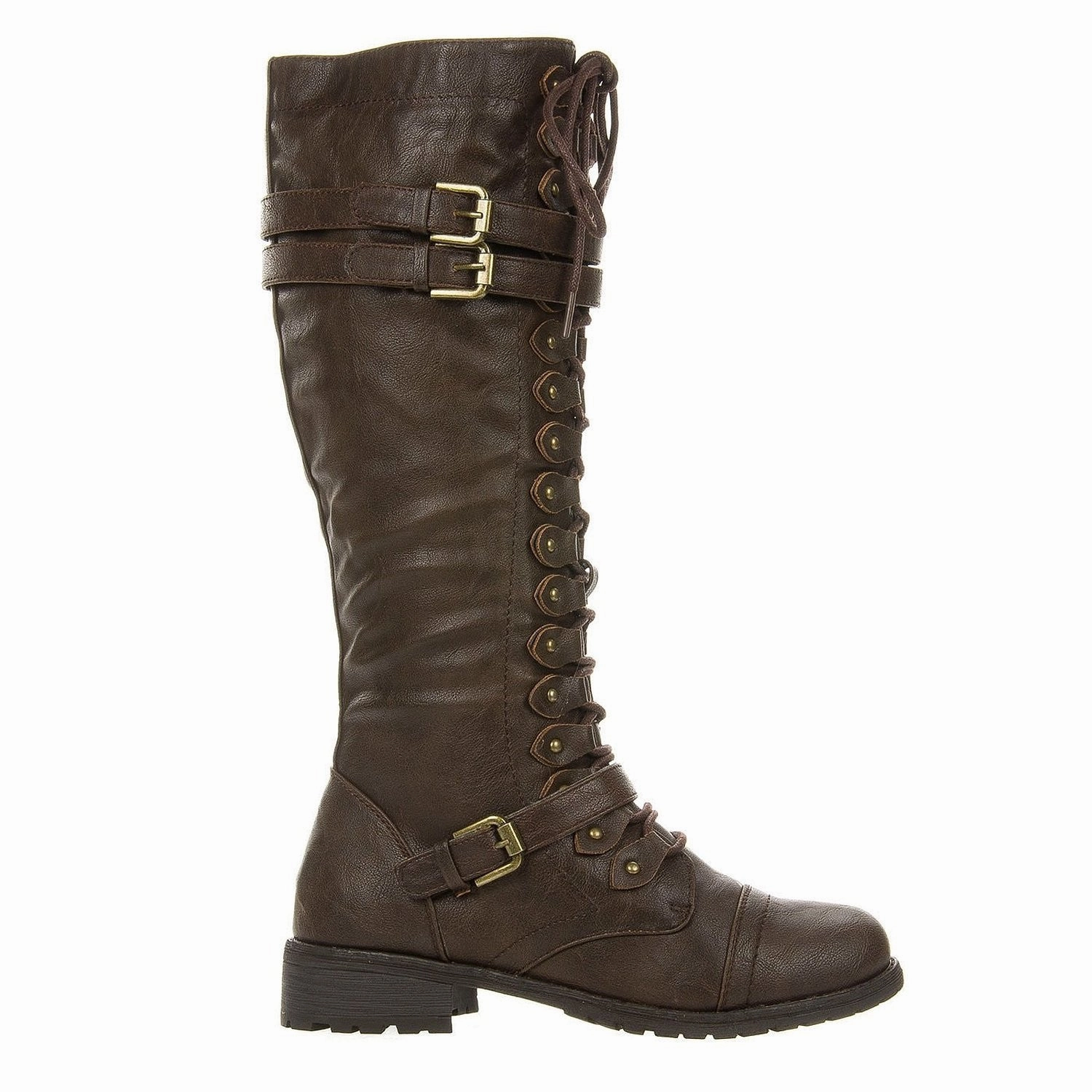 Daily 4.0 Shoes Adidas Leatherette Triple Buckle Lace Up Knee High Boot
