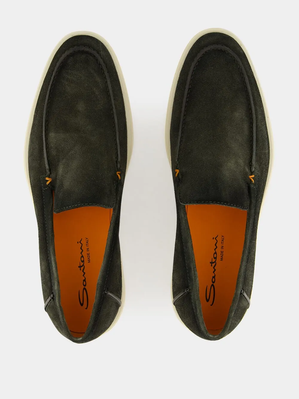 Green Suede Loafers with Rubber Sole Carlos Loafers