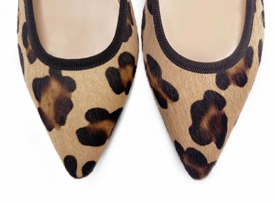 Best Luxury Dress Shoes Leopard spotted calf hair pointed toe ballet flats