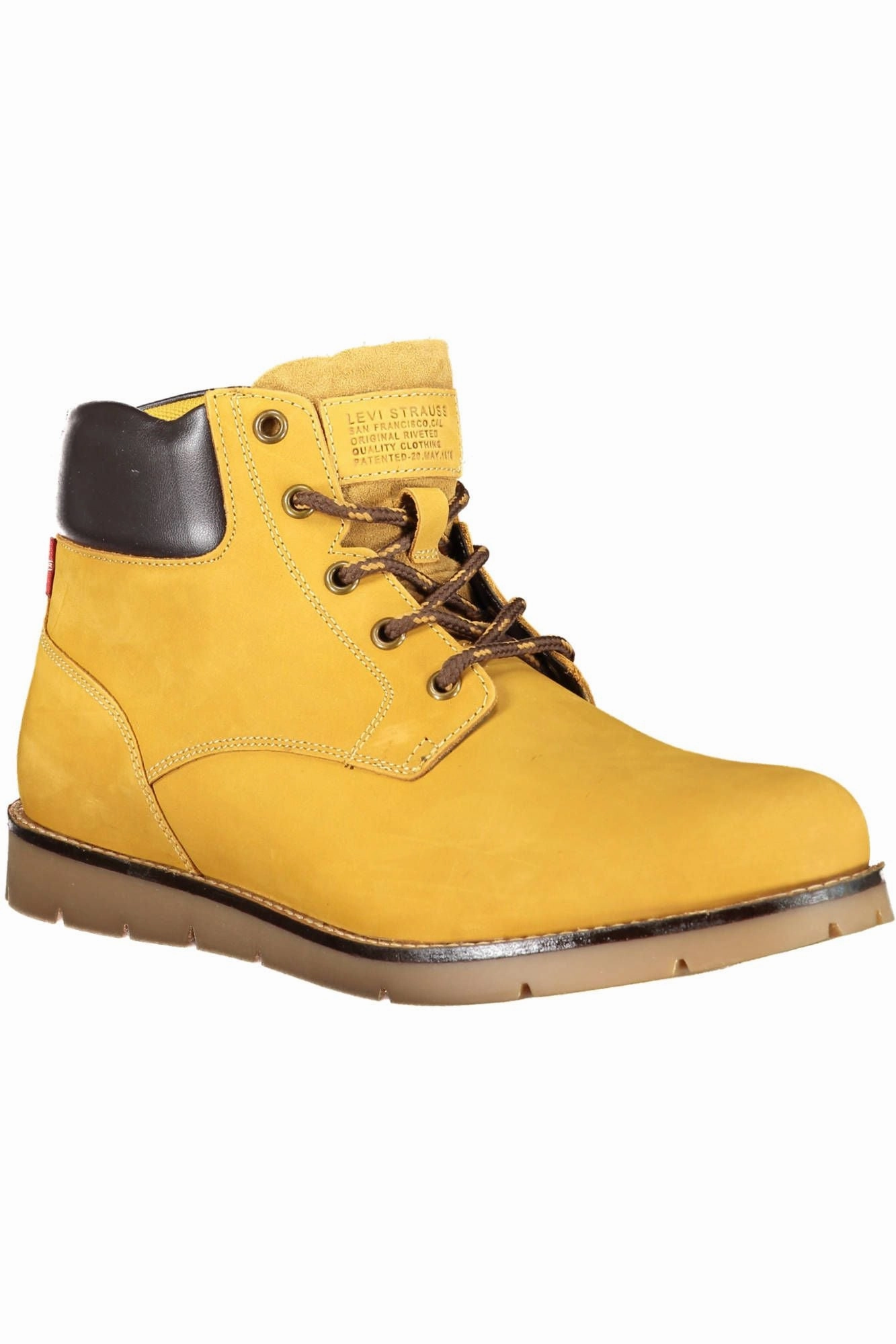 Low Heel Cowboy Boots Levi's Sunset Yellow Ankle Boots with Lace-Up Detail