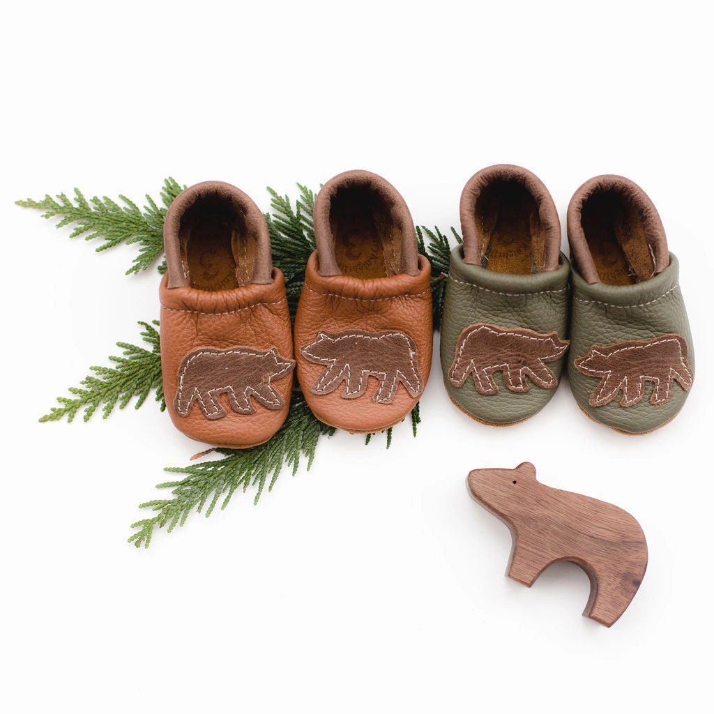 Lichen Bear Leather Shoes Moccs Baby and Toddler Porn With High Heels