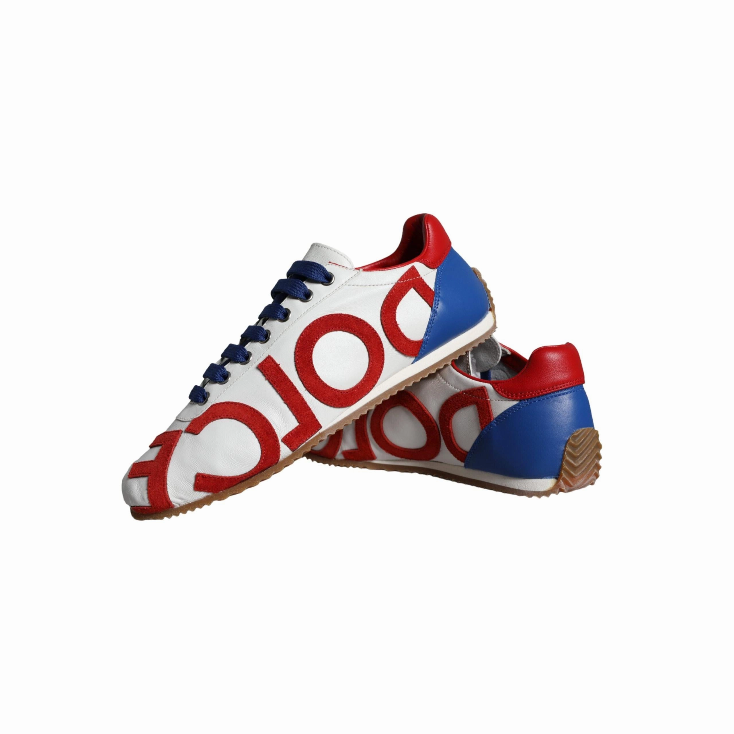 Dolce & Gabbana Multicolor Leather Logo Casual Sneakers Shoes Secured Sneakers