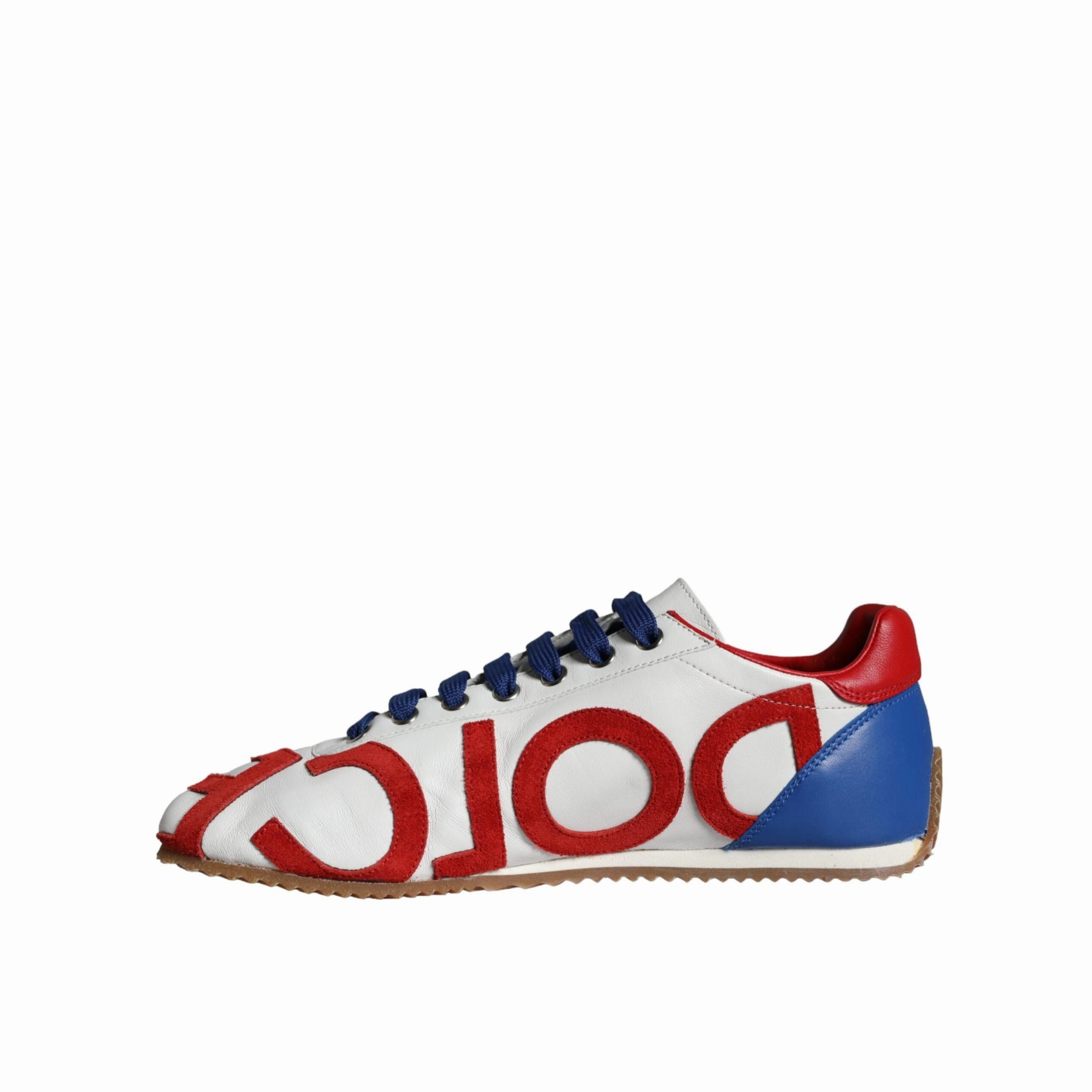 Dolce & Gabbana Multicolor Leather Logo Casual Sneakers Shoes Memory Foam Sneakers