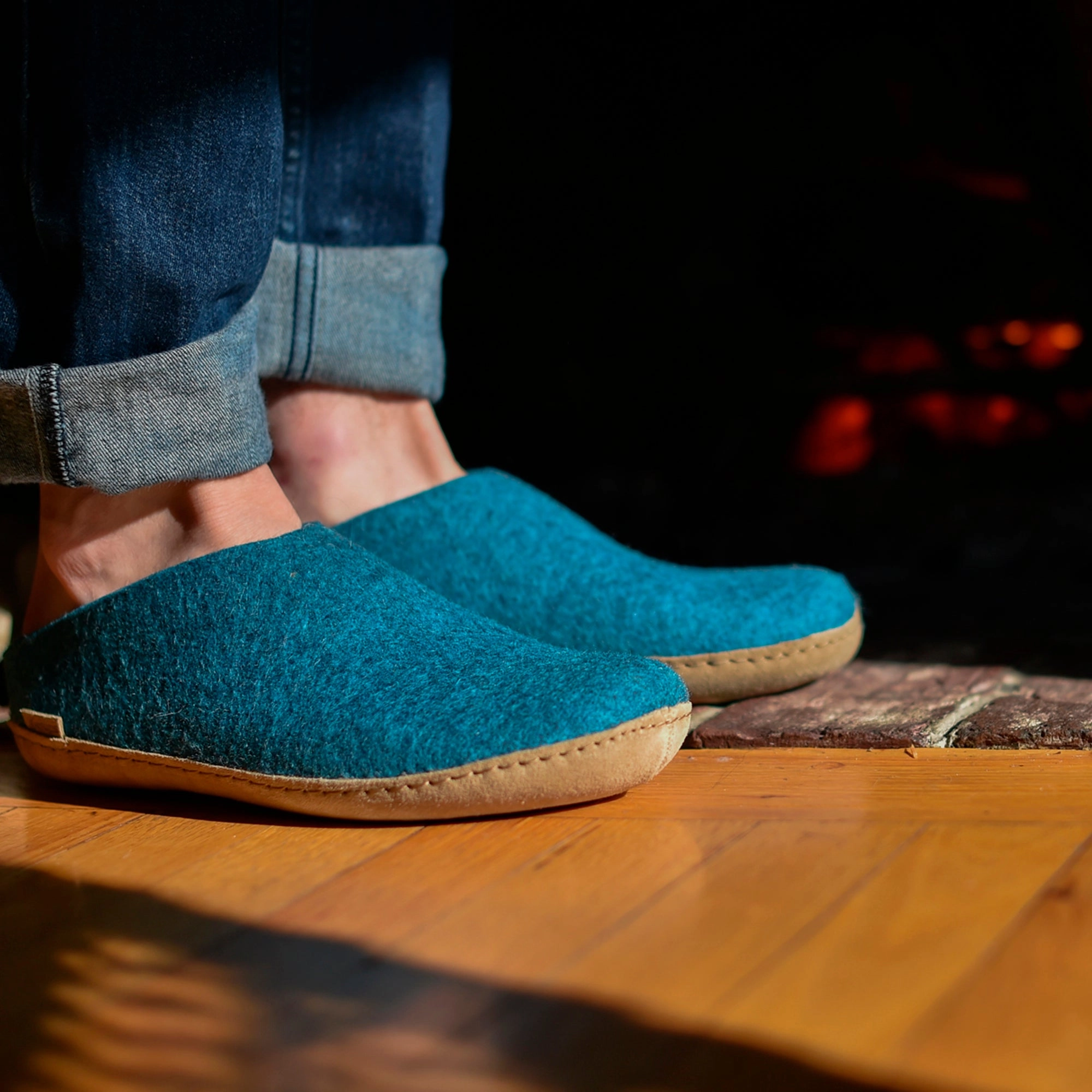 glerups Slip-on with leather sole Slip-on with leather sole Petrol