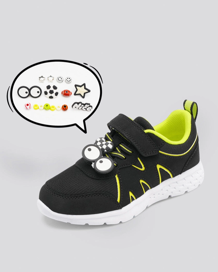Kids Running Shoes | Boys Girls Sneakers with Straps Red And Black Tennis Shoes