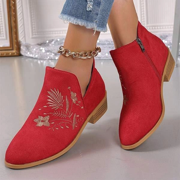 Women's Pointed Toe Embroidered Ankle Boots 92868808C Adidas Run 70s 2.0 Shoes