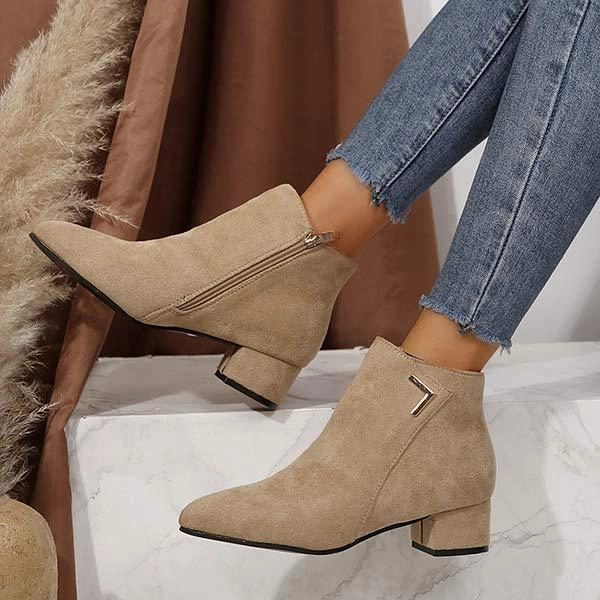 Women's Block Heel Fashion Ankle Boots 28722304C Adidas Taekwondo Lace Shoes