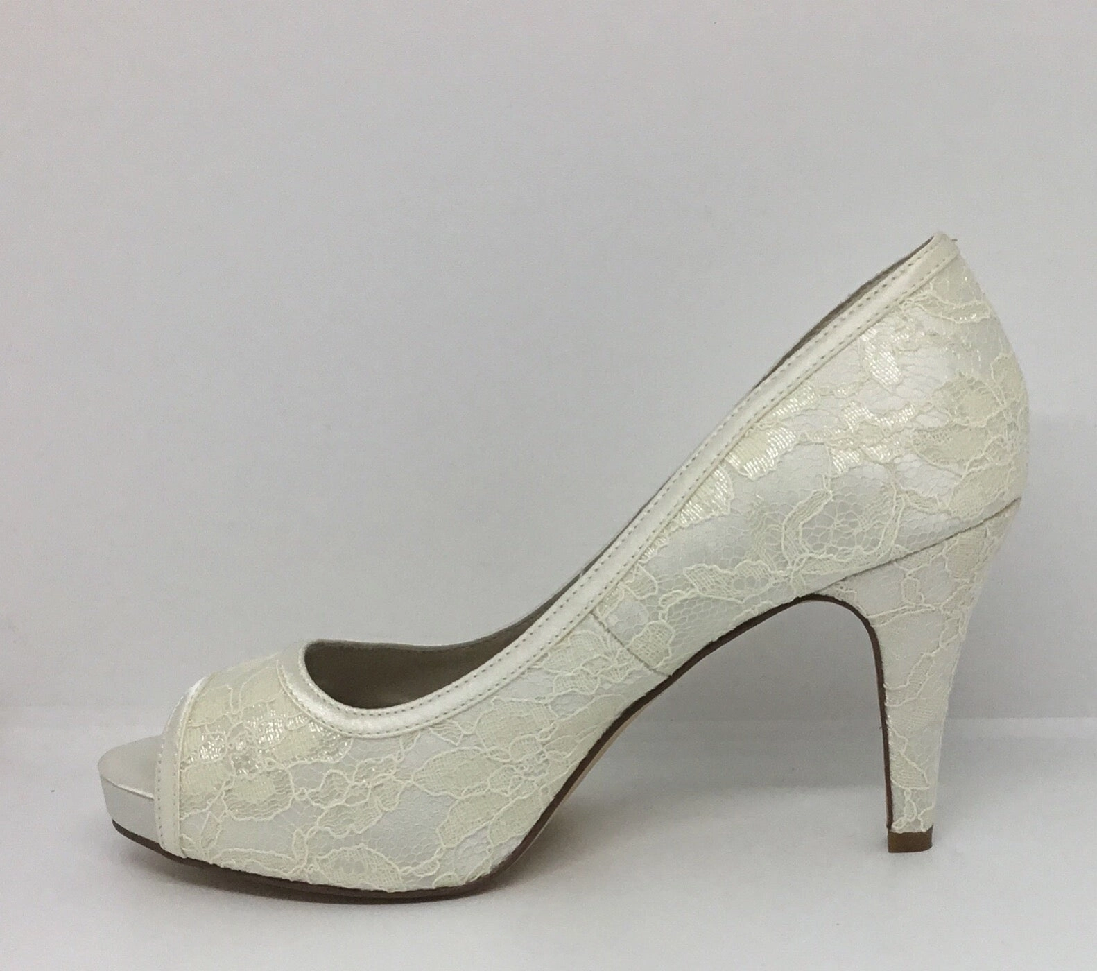 Lily Rose Marlee Ivory Satin and Lace Heel Birthday Glow Dressy Footwear