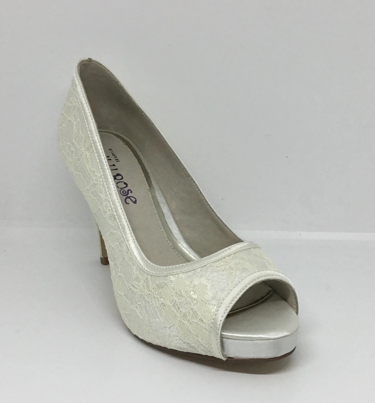 Lily Rose Marlee Ivory Satin and Lace Heel Wedding guest Club Spark