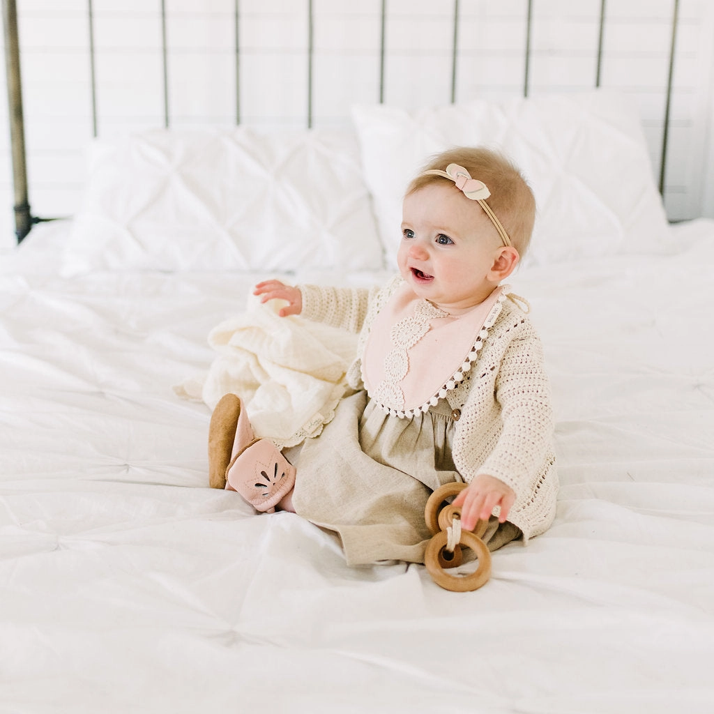 Rose Blush DAISY SANDALS Shoes Baby and Toddler High Heels Squatting