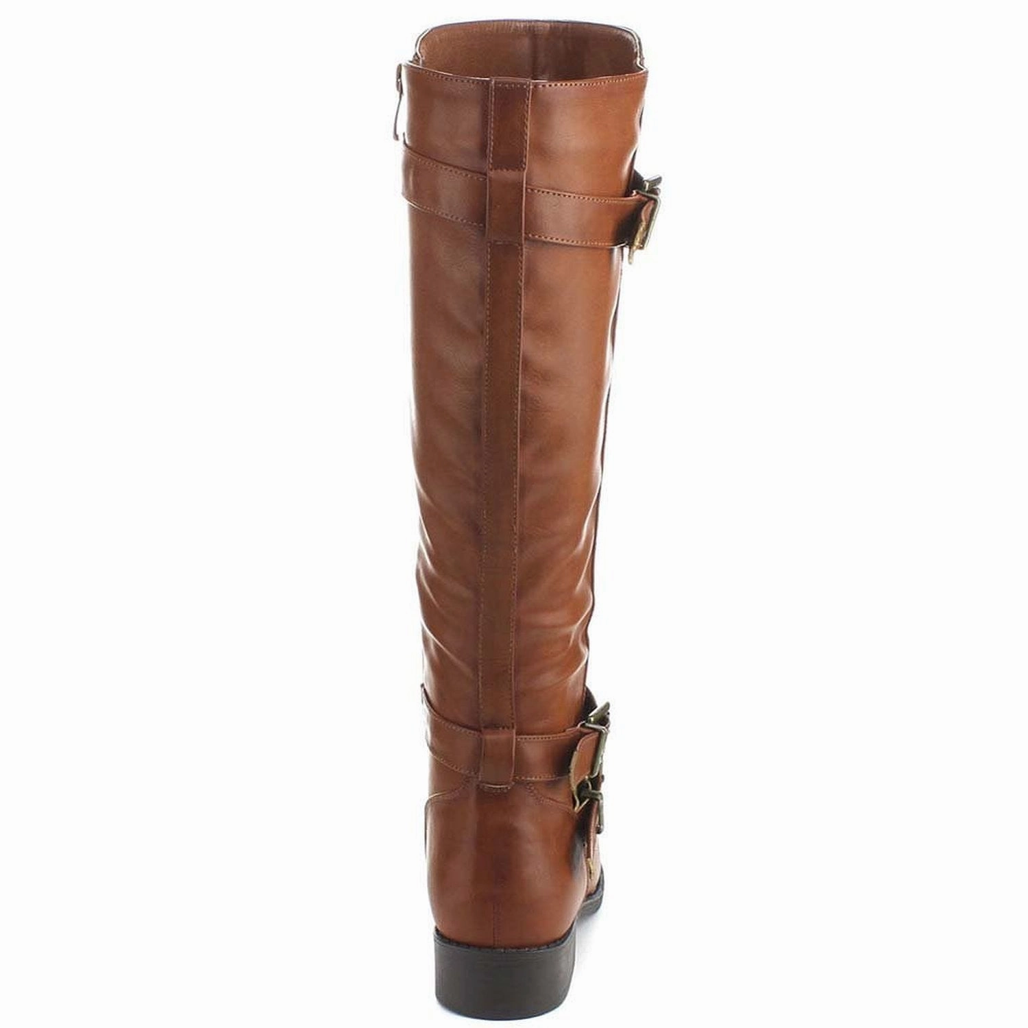 Huk Rain Boots Cognac Riding Double Ankle Strap Knee-high Women's Vegan Boots