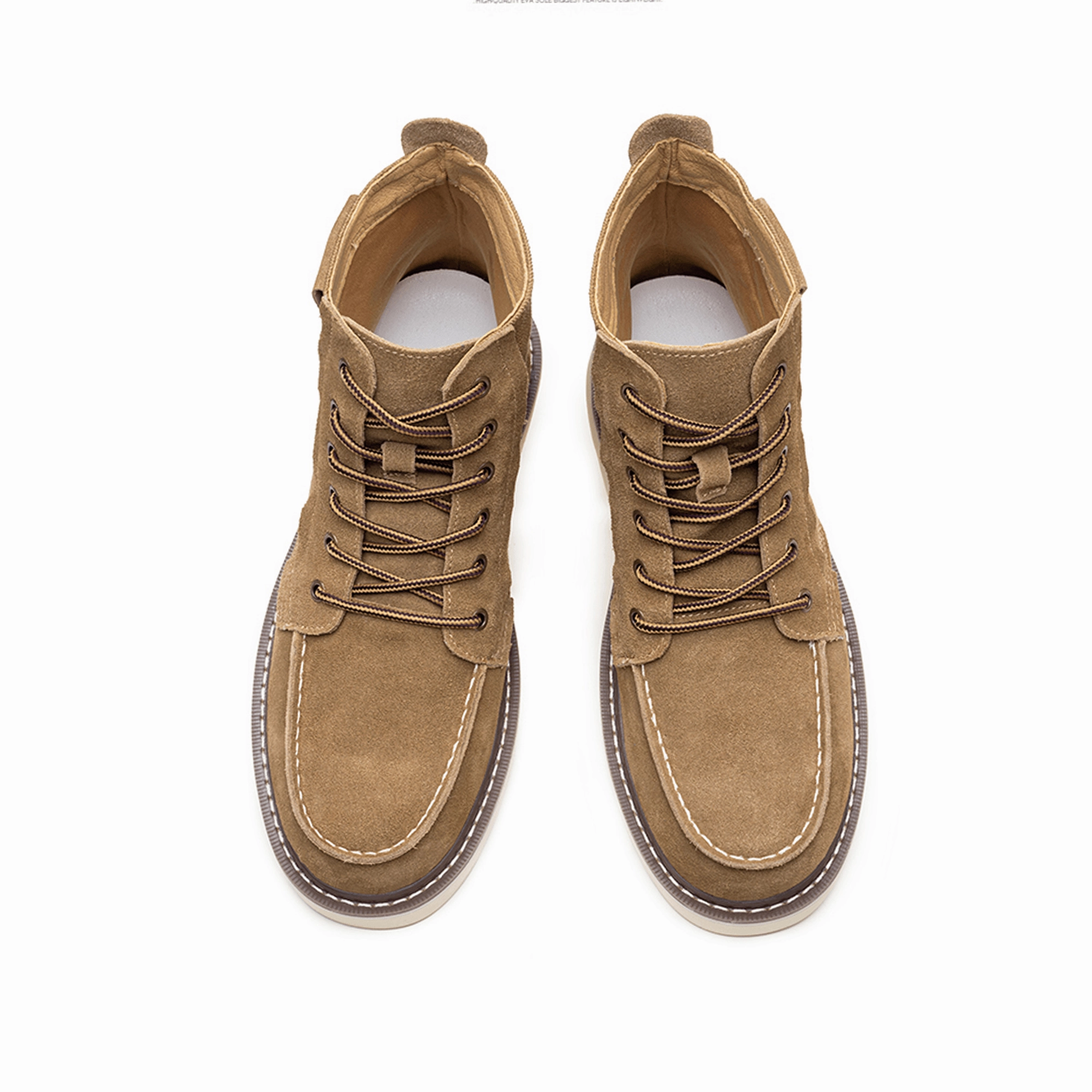 Laced Work Boots Men's 6" Moc-Toe Wedge Boots - Heritage Suede | C003