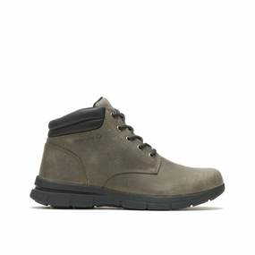 Rugged Walk WOLVERINE W880267-EW KARLIN CHUKKA MN'S (Extra Wide) Charcoal Grey Leather Work Boots