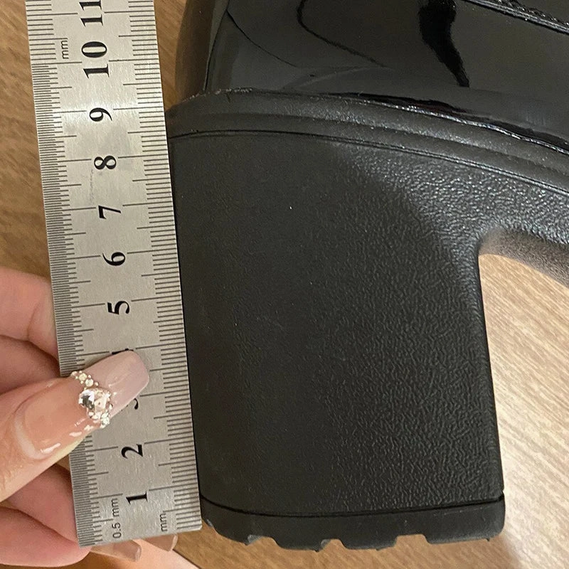 Suede Venetian Loafers LVSANW 2024 Hot Sale High Heels Loafers Women Shoes Retro Chunky Heels Pumps Woman Uniform College Platform Mary Jane Shoes Ladies