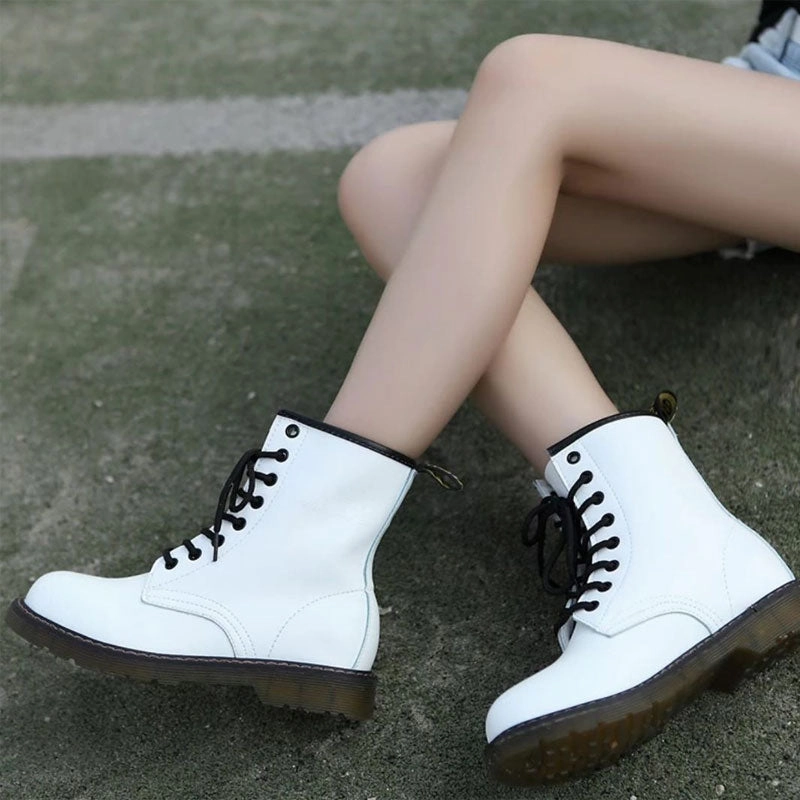 MARTITO EDZIE BRITISH STYLE CHUNKY SOLE EIGHT HOLES HIGH TOP BOOTS Lace Boots