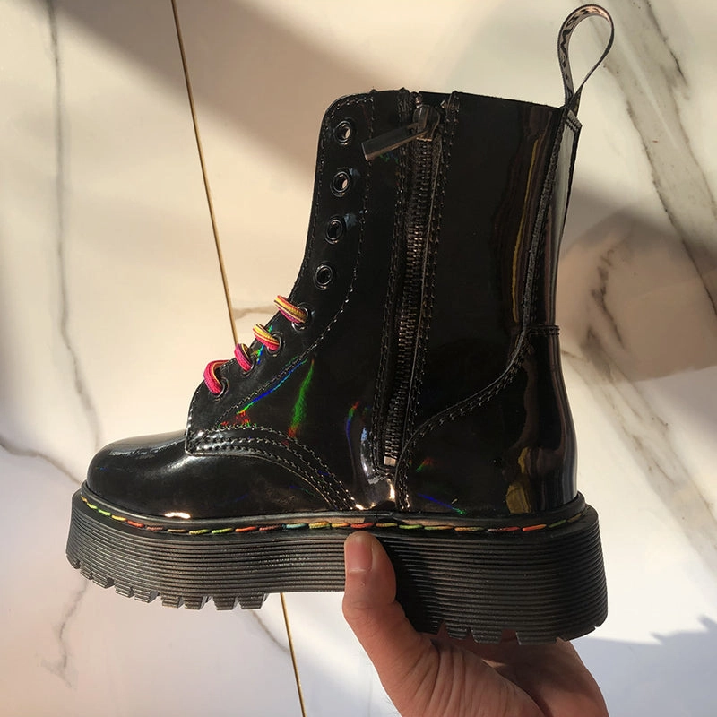 MARTITO EDZIE BRITISH STYLE CHUNKY SOLE EIGHT HOLES HIGH TOP BOOTS Hessian Boots