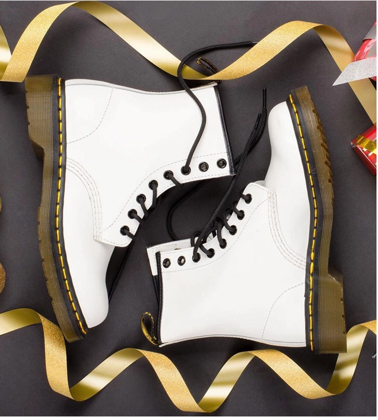 Rubberised Boots MARTITO EDZIE BRITISH STYLE CHUNKY SOLE EIGHT HOLES HIGH TOP BOOTS