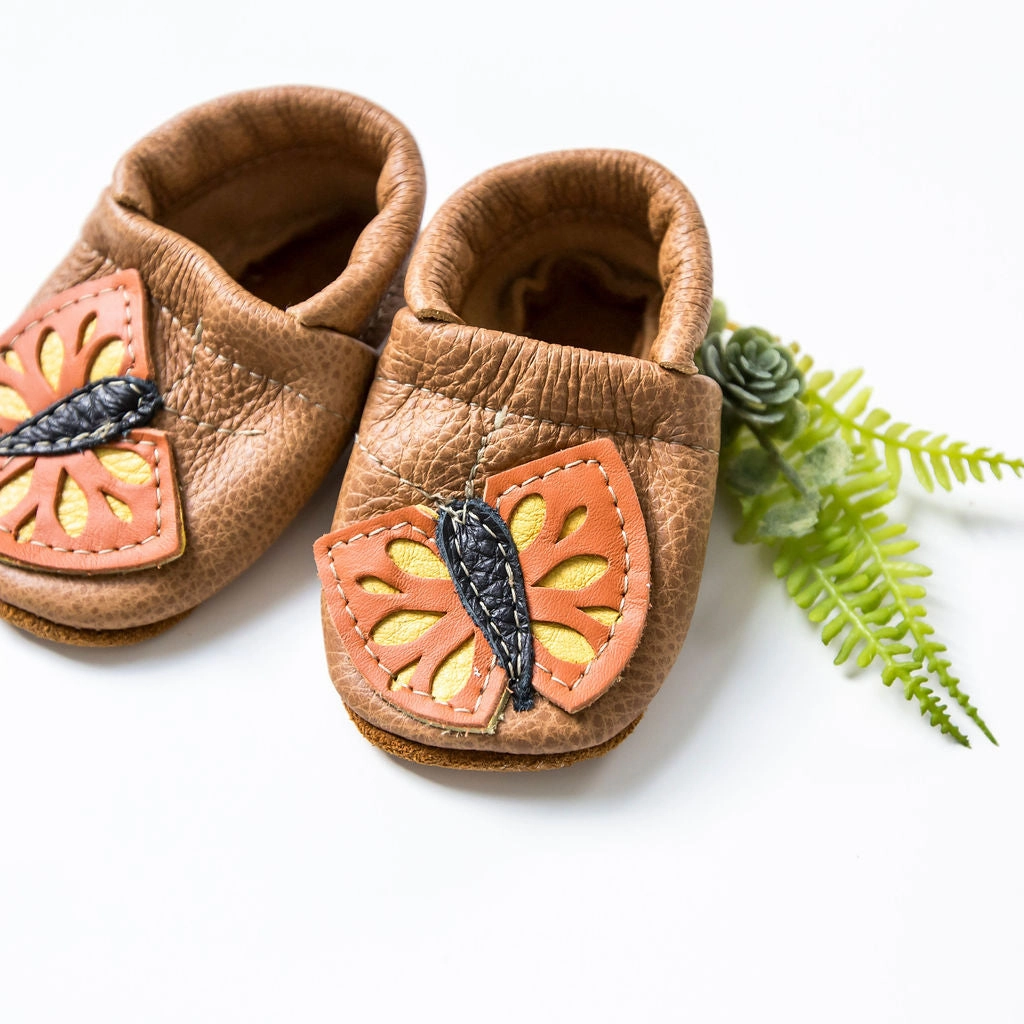 Sahara Butterflies // Cute Critters Leather Shoes Baby and Toddler High-heeled Sandals