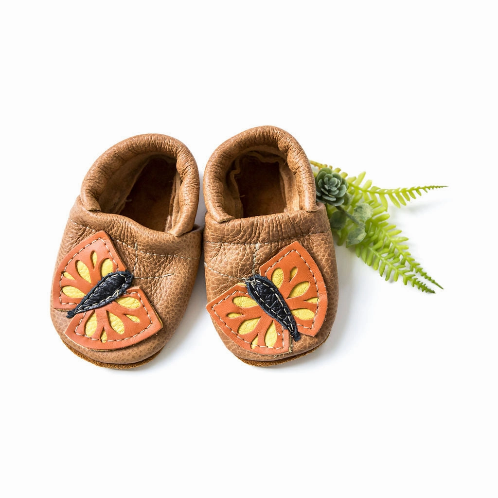 Sahara Butterflies // Cute Critters Leather Shoes Baby and Toddler Platform High Heeled Shoes