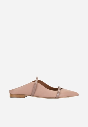 Forest Green Flat Shoes Maureen Flat Mules in Nappa Leather