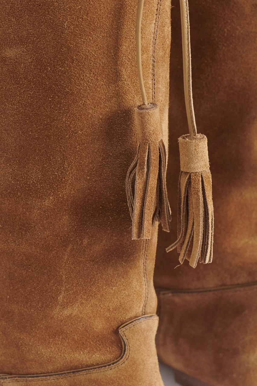 Tan Suede Calfskin Over The Knee Preowned Boots With Tassel Adidas Samba Classic Shoe