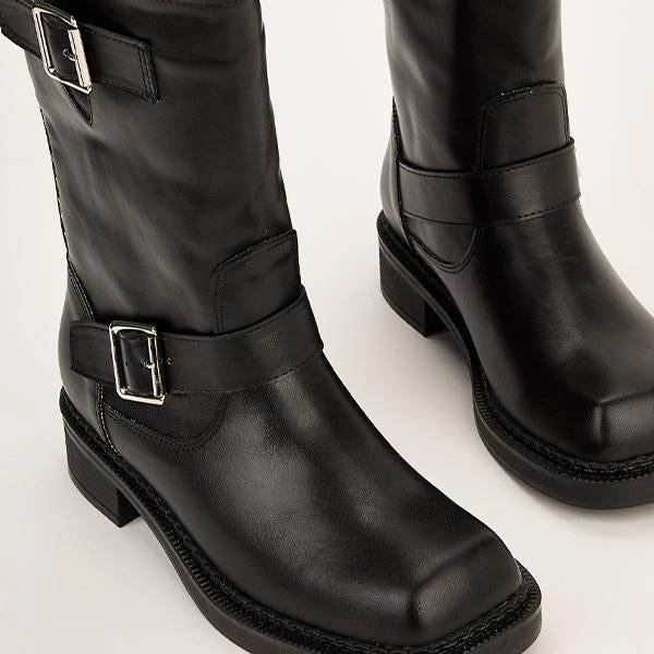 Adidas Shoes Martial Arts Women's Fashion Vintage Belt Buckle Biker Boots 12209337S