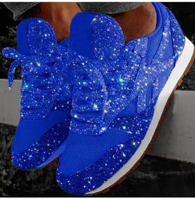 Teal Shoes Flats 2022 autumn luxury shoes women designers sneakers flat lace-up platform for women breathable mesh glitter sneakers