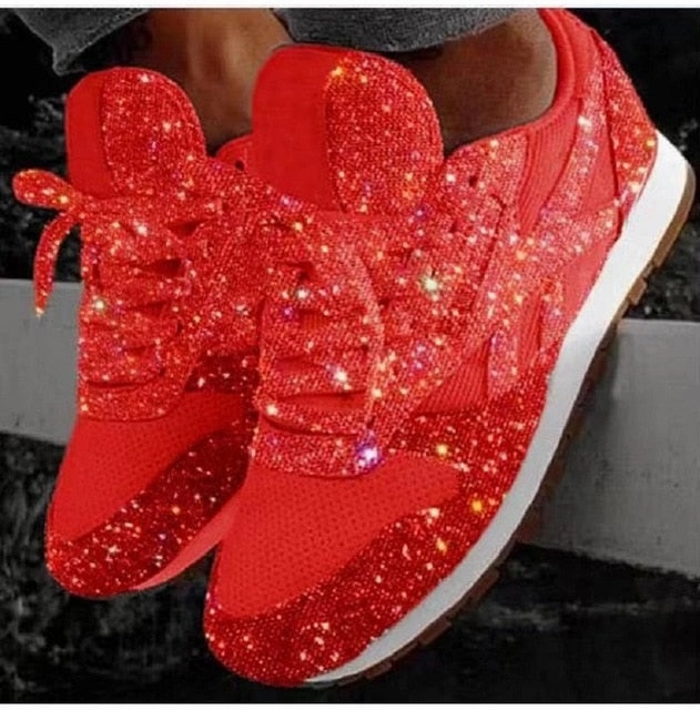 2022 autumn luxury shoes women designers sneakers flat lace-up platform for women breathable mesh glitter sneakers Design Flat Shoes