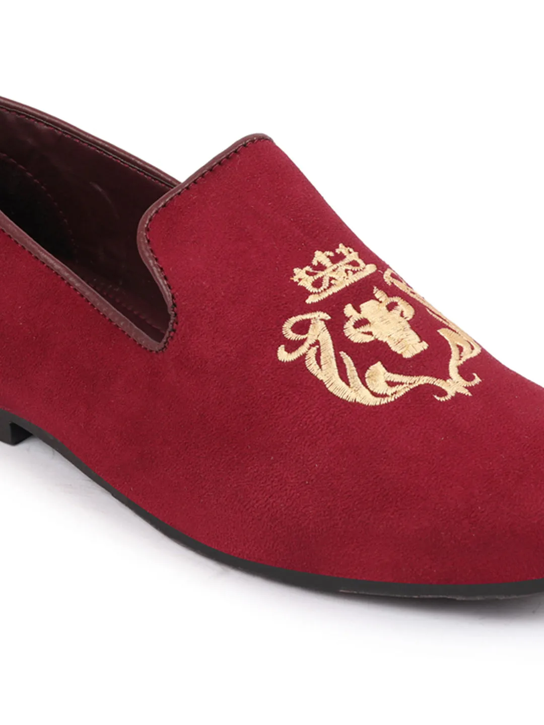 Men Cherry Embroidered Velvet Slip On Loafers Expensive Loafers