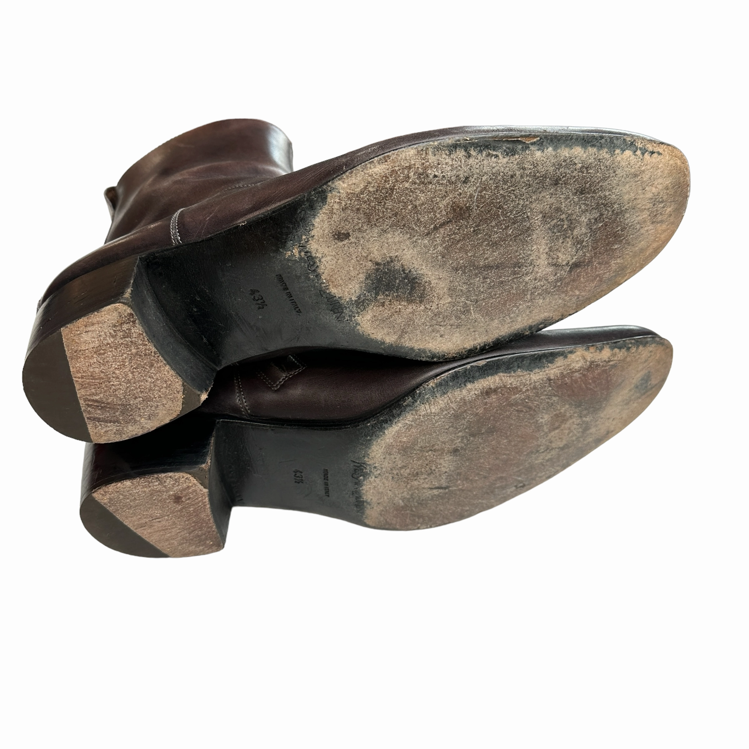 Snow Boots With Fur Men Brown Leather Boots - 43.5