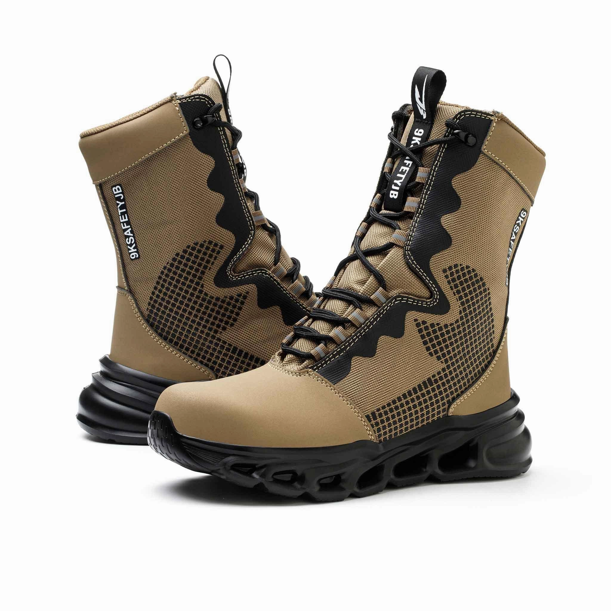 Men's 8-Inch Waterproof Steel Toe Work Boots - Slip-Resistant & Durable | B307 Wedge Sole Vs Heel Work Boots