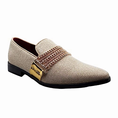 Asics Novak Shoes Men's Sparkle Smoking Moccasin Slip On Round Toe Formal Loafers Dress Shoes