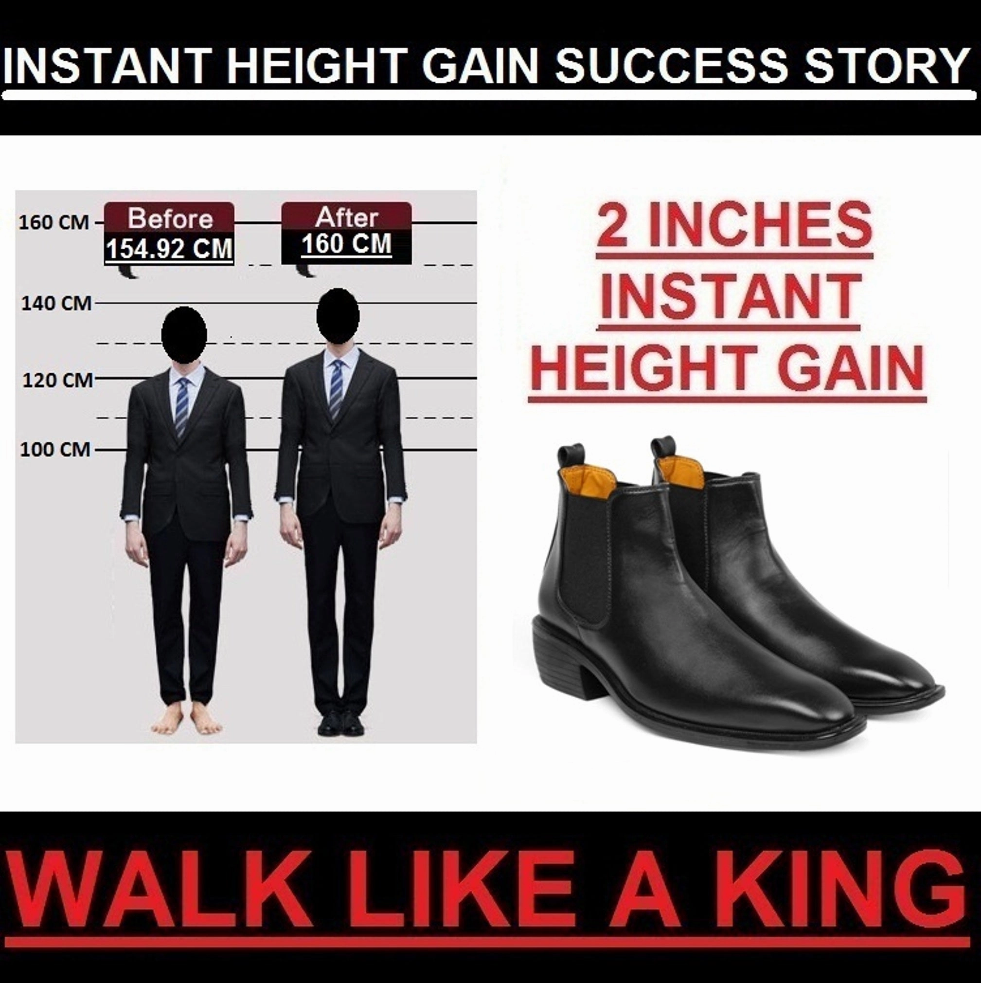 Adidas Print Shoes Men's Stylish Hidden Height Formal and Casual Wear British Chelsea Ankle Boots