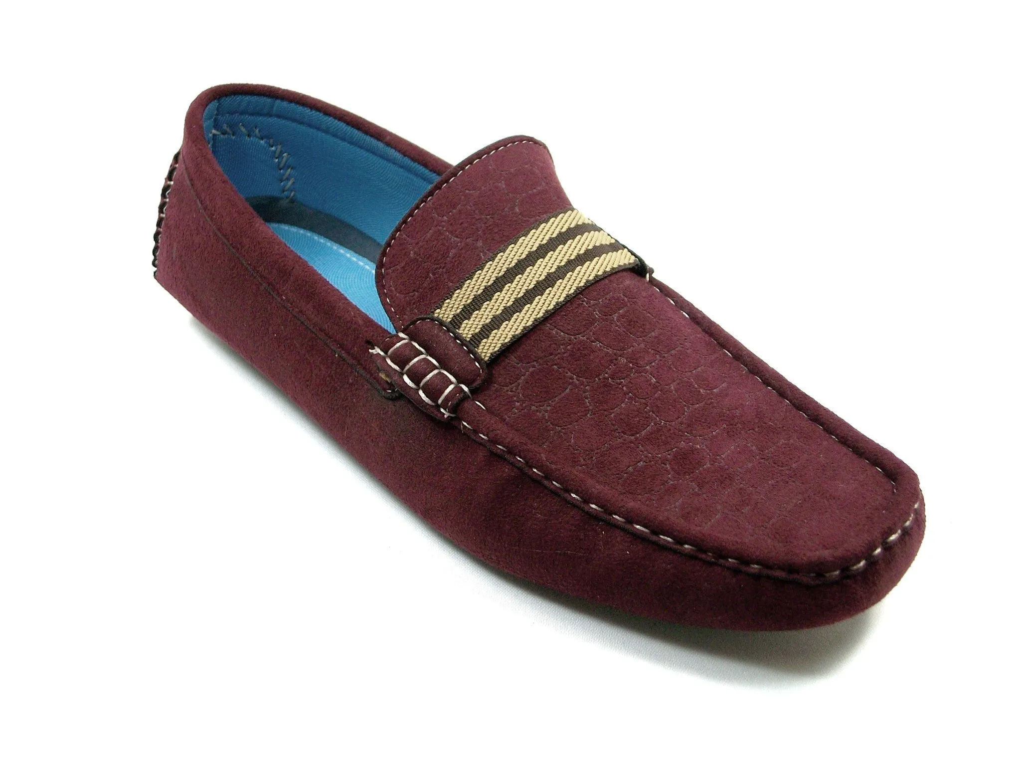 Mens Bravo Moccasin Driver Slip On Casual Loafers MOC-1 Red Style Loafers