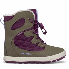 Merrell Truffle/ Plum Cozy Snow Bank 4.0 Childrens/Youth Waterproof Snow Boot Boots Shoes Adidas