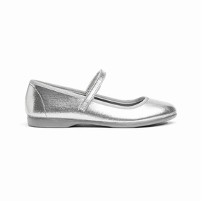 Low Heel Leather Ankle Boots Mila Silver