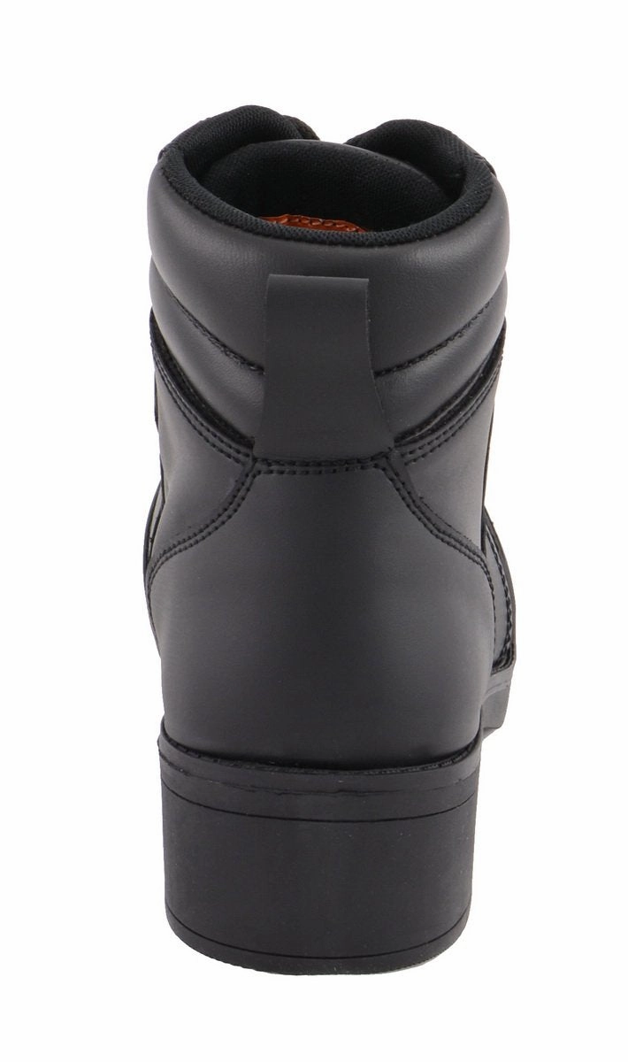 Milwaukee Leather MBK9285 Boys Black Lace-Up Biker Style Boots Most Comfortable Steel Toe Boots