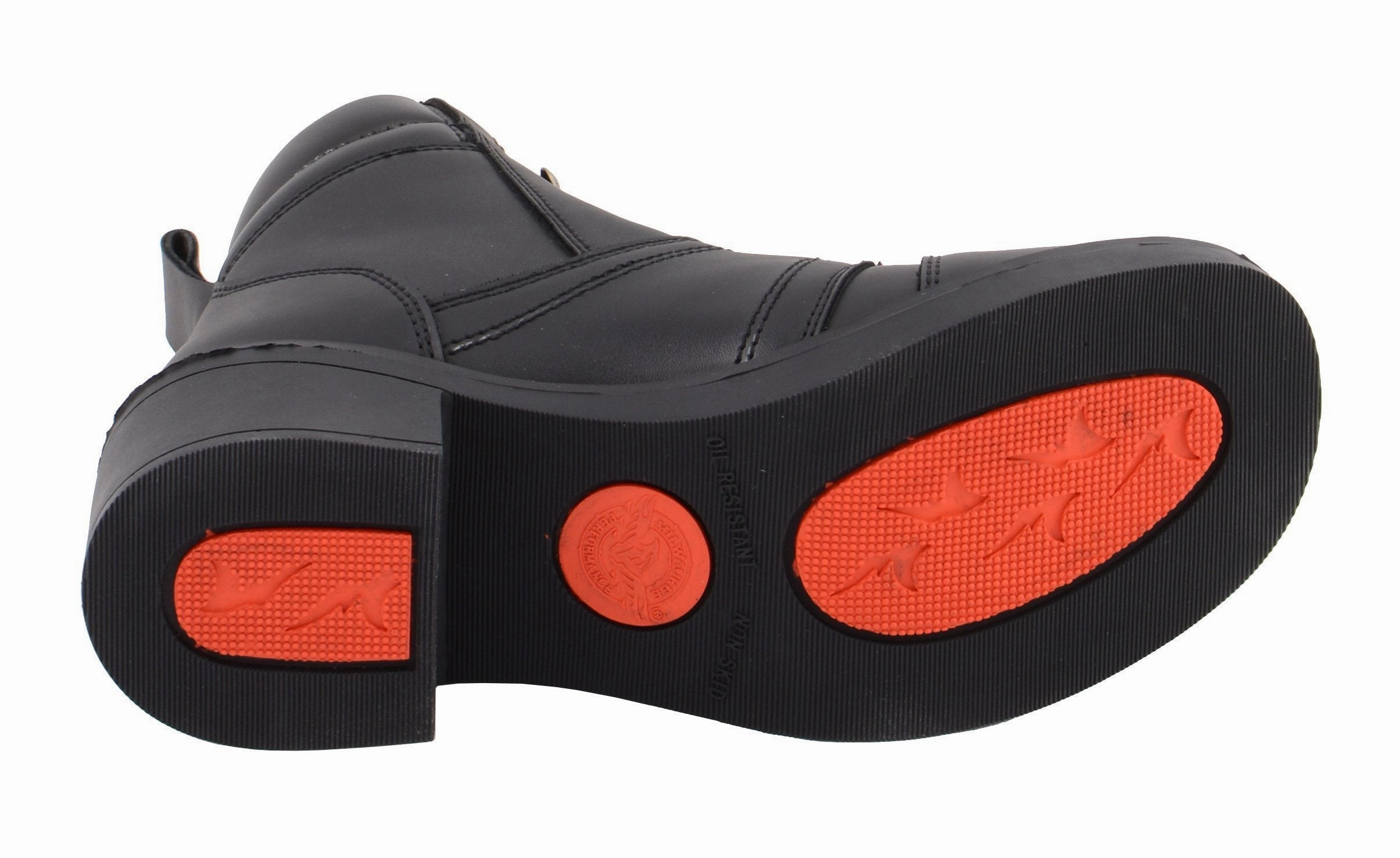 Nautica Boots Milwaukee Leather MBK9285 Boys Black Lace-Up Biker Style Boots