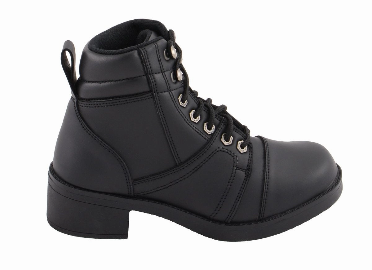 Comp Boots Milwaukee Leather MBK9285 Boys Black Lace-Up Biker Style Boots