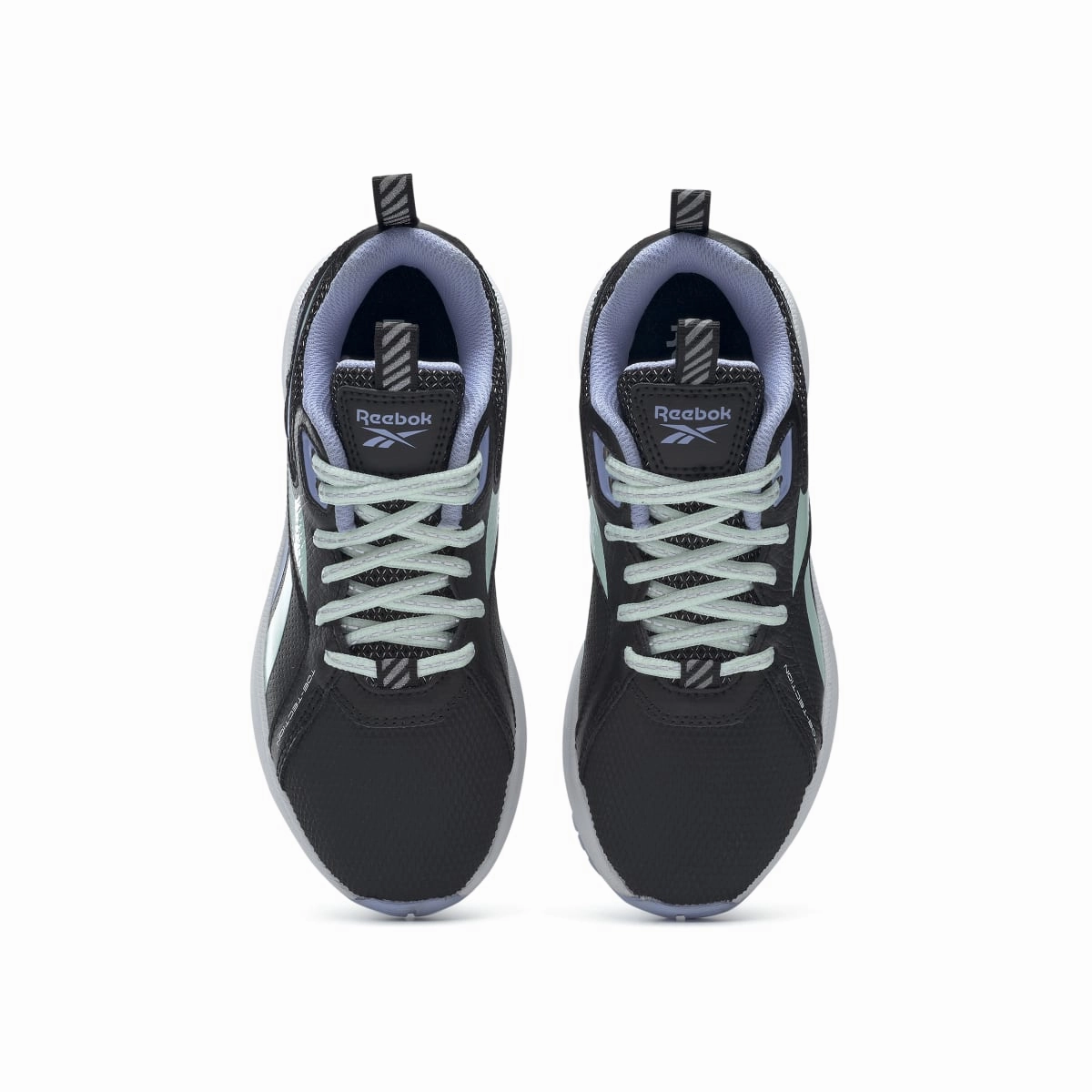 REEBOK GW9693 DURABLE XT KID'S (Medium) Black/Mist/Lilac Leather & Rubber Running Shoes Workout Ready Classic Edge