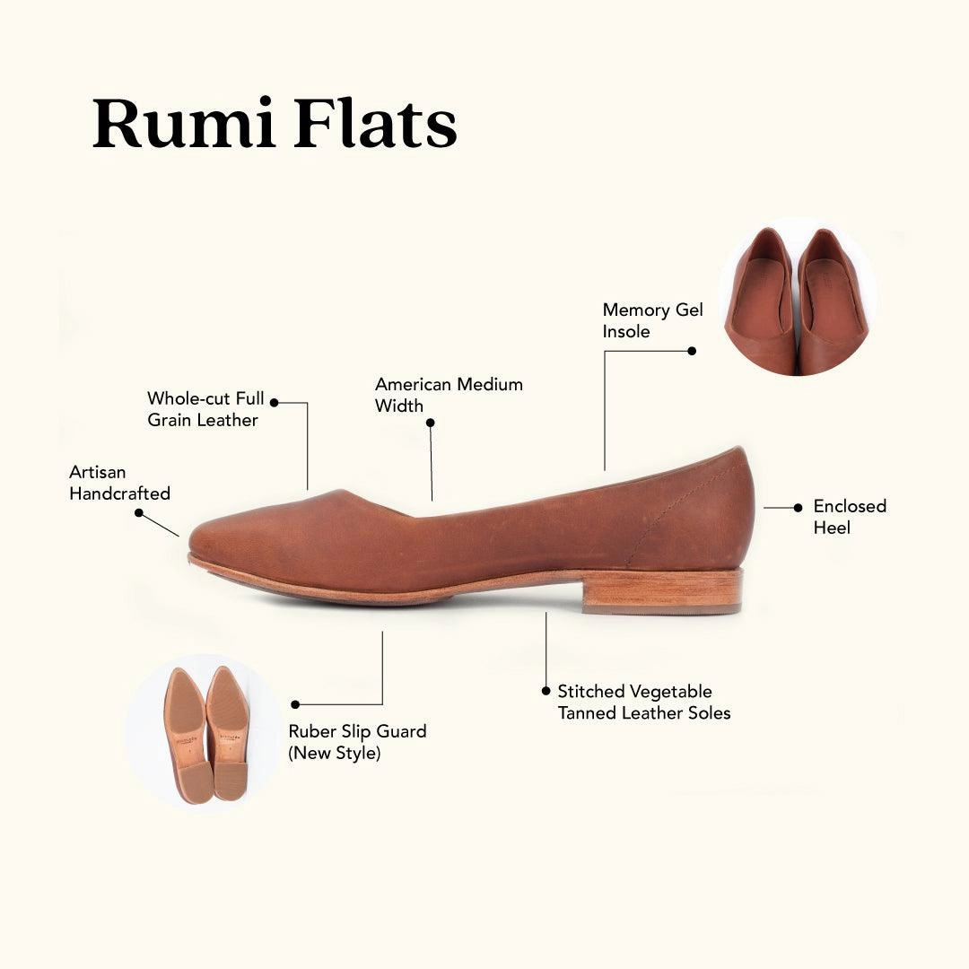 Dressy Flat Shoes Wide Width MK22410 - Rumi Flats Brown [Women's Leather Shoes]
