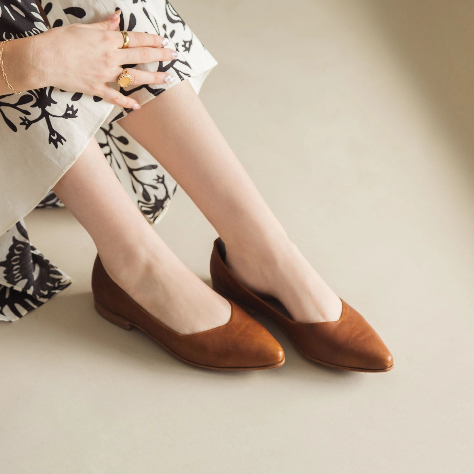 MK22410 - Rumi Flats Brown [Women's Leather Shoes] Flats Shoes Wiki